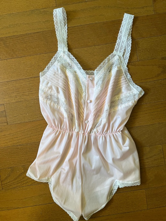 Sans Souci Other - Vintage Pink Lace Satin Babydoll Nightgown Slip M USA Romantic Fairycore Bridal
